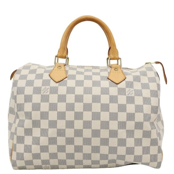 Louis Vuitton Speedy 30 Damier Azur Satchel Bag White - Picture 1 of 14
